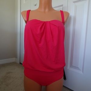 Coco Reef Grace Blouson Coral 2 Pc Tankini Set
